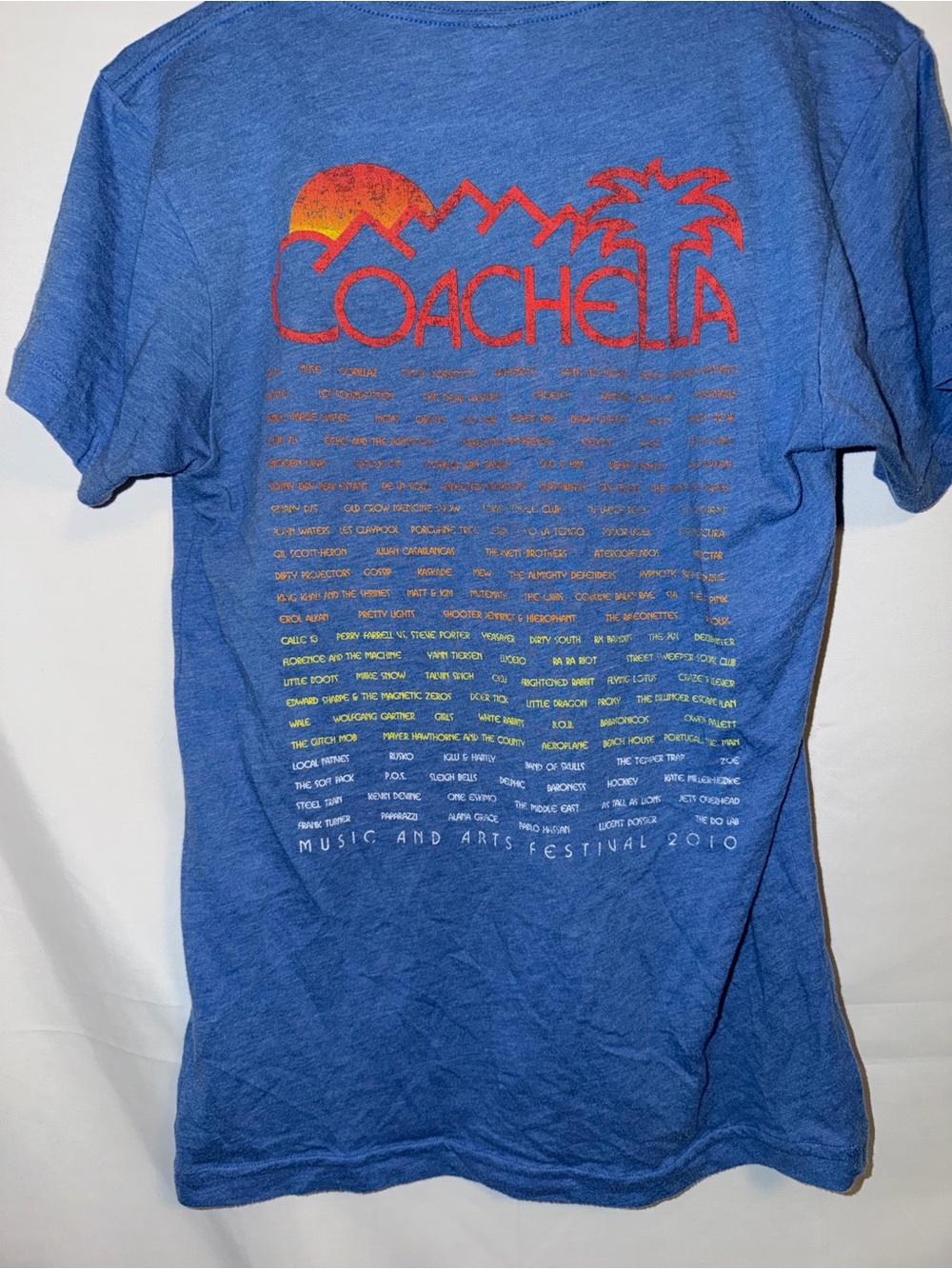 Coachella 2010 Music Festival Lineup Graphic T-Shirt Blue XS